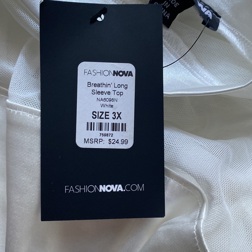 Fashion nova white top size 3X - Picture 3 of 13